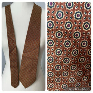 Tad Lapidus Paris Boutique Men’s Silk Tie Tan Black‎ Geometric Classic Design